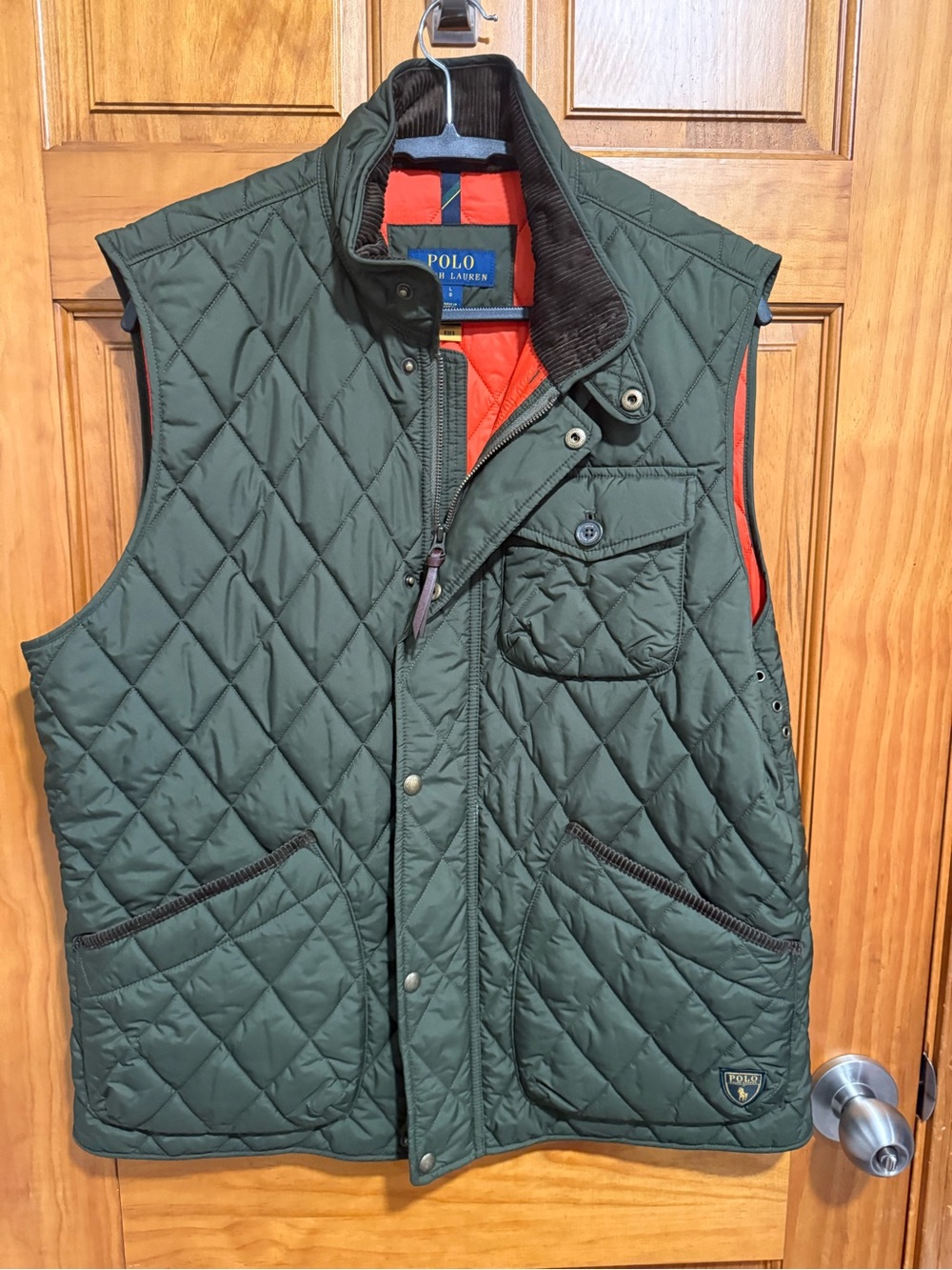 Polo Ralph Lauren Jacket Men's Beaton Water-Repellent Quilted Vest Large Green
